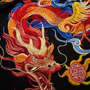 Embroidered Dragon Design on crewneck